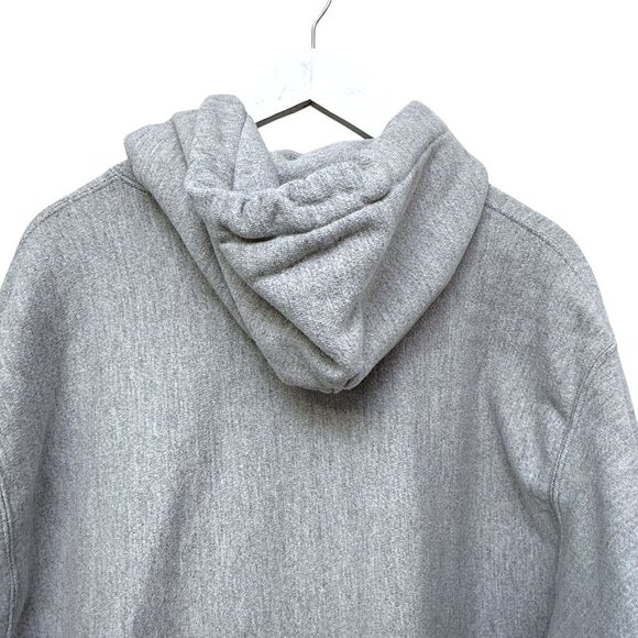 CHAMPION Reverse Weave Hoodie Size Large Oxford Grey Sweatshirt C Logo - Picture 6 of 16